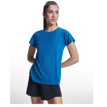 Logo trade advertising products image of: Bahrain short sleeve women's sports t-shirt