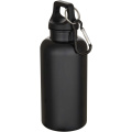 Oregon 400 ml solid colour RCS recycled plastic water bottle with carabiner, Black