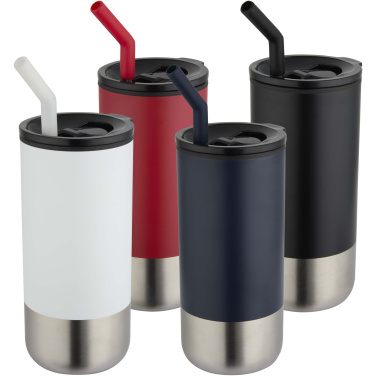 Logo trade corporate gifts picture of: Grayson 480 ml RCS recycled insulated tumbler with straw