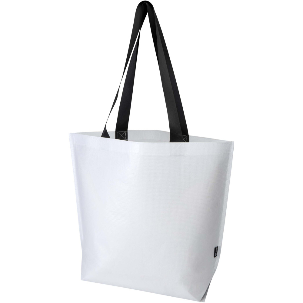 Logo trade promotional giveaways image of: Duo GRS recycled double-laminated oversized tote bag 30L