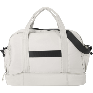 Logo trade advertising products image of: Puffer GRS recycled duffel bag with insulated bottom 30L