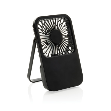 Logo trade promotional products image of: Aervina RCS recycled plastic re-chargeable desk fan