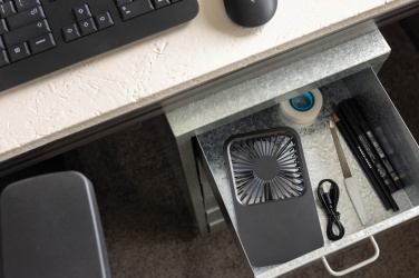 Logotrade advertising product image of: Aervina RCS recycled plastic re-chargeable desk fan