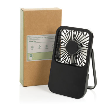 Logotrade promotional gift image of: Aervina RCS recycled plastic re-chargeable desk fan
