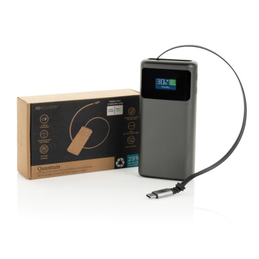 Logo trade promotional gifts image of: Quantum RCS ultra-fast PD45W 10.000mAh powerbank with screen