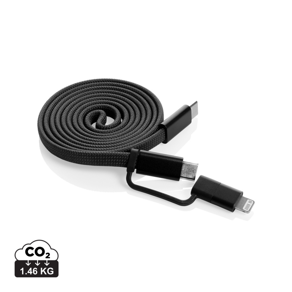 Logo trade promotional items picture of: Arc RCS recycled Ultra-thin 60W 2 in 1 magnetic cable