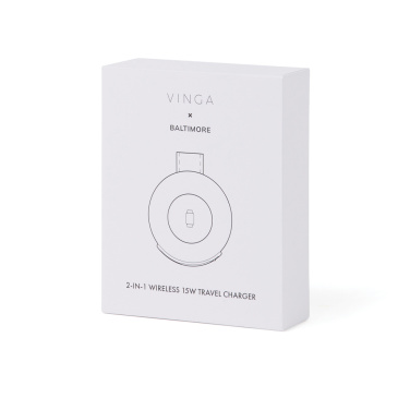 Logotrade promotional gifts photo of: VINGA Baltimore RCS 2-in-1 Wireless 15W Travel Charger
