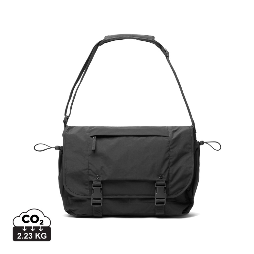 Logo trade corporate gift photo of: KENTO URBAN RCS recycled nylon 15.6 inch Messenger
