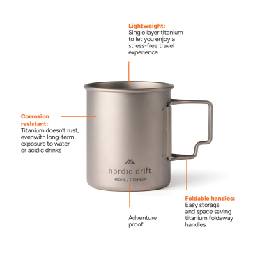Logo trade promotional giveaway photo of: Nordic Drift Trail Ultra Light Titanium 450ml Cup