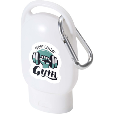 Logo trade promotional item photo of: Rosie SPF 30 suncream with carabiner