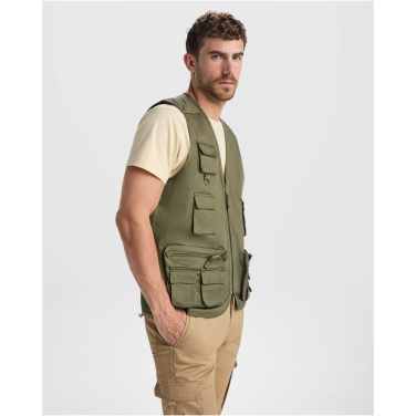 Logo trade promotional giveaways image of: Venera 200 g/m2 v-neck multi-pocket workwear vest 