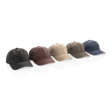 Logo trade promotional giveaways image of: BEAU AWARE™ Washed 6 panel 270gsm cotton twill cap