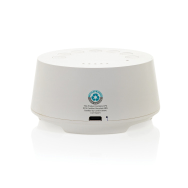 Logo trade promotional product photo of: Flora RCS recycled plastic white noise speaker