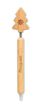 Logo trade promotional giveaway photo of: Bamboo Christmas tree ball pen
