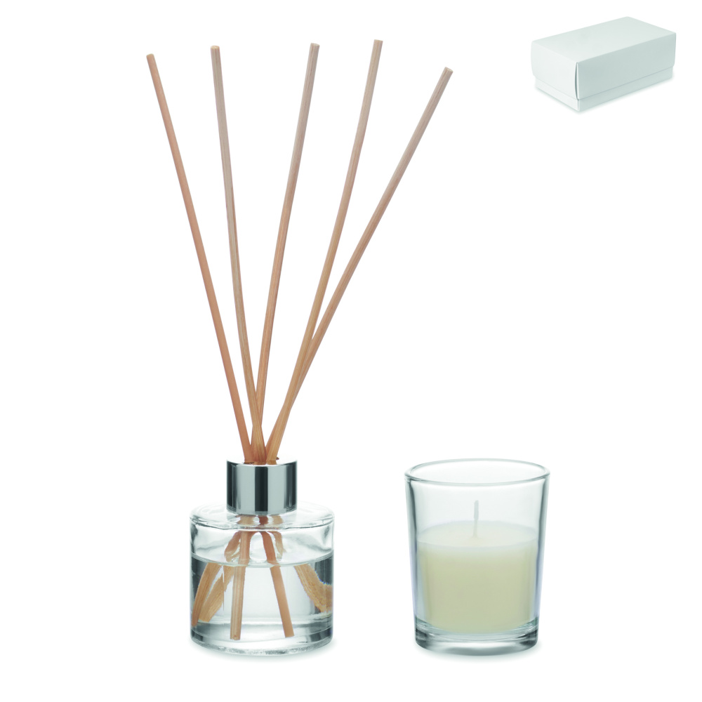 Logo trade promotional merchandise photo of: Vanilla diffuser & candle set