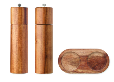 Logo trade promotional giveaways image of: Acacia salt & pepper grinders