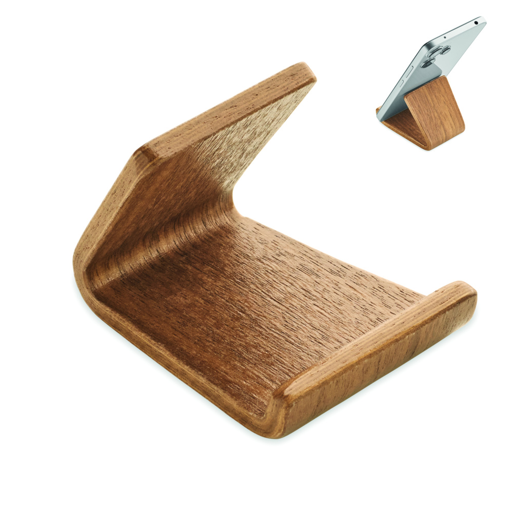 Logo trade corporate gift photo of: Walnut wood phone stand