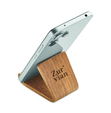 Logo trade promotional merchandise image of: Walnut wood phone stand