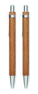 Logotrade promotional merchandise photo of: Acacia wood pen and pencil set