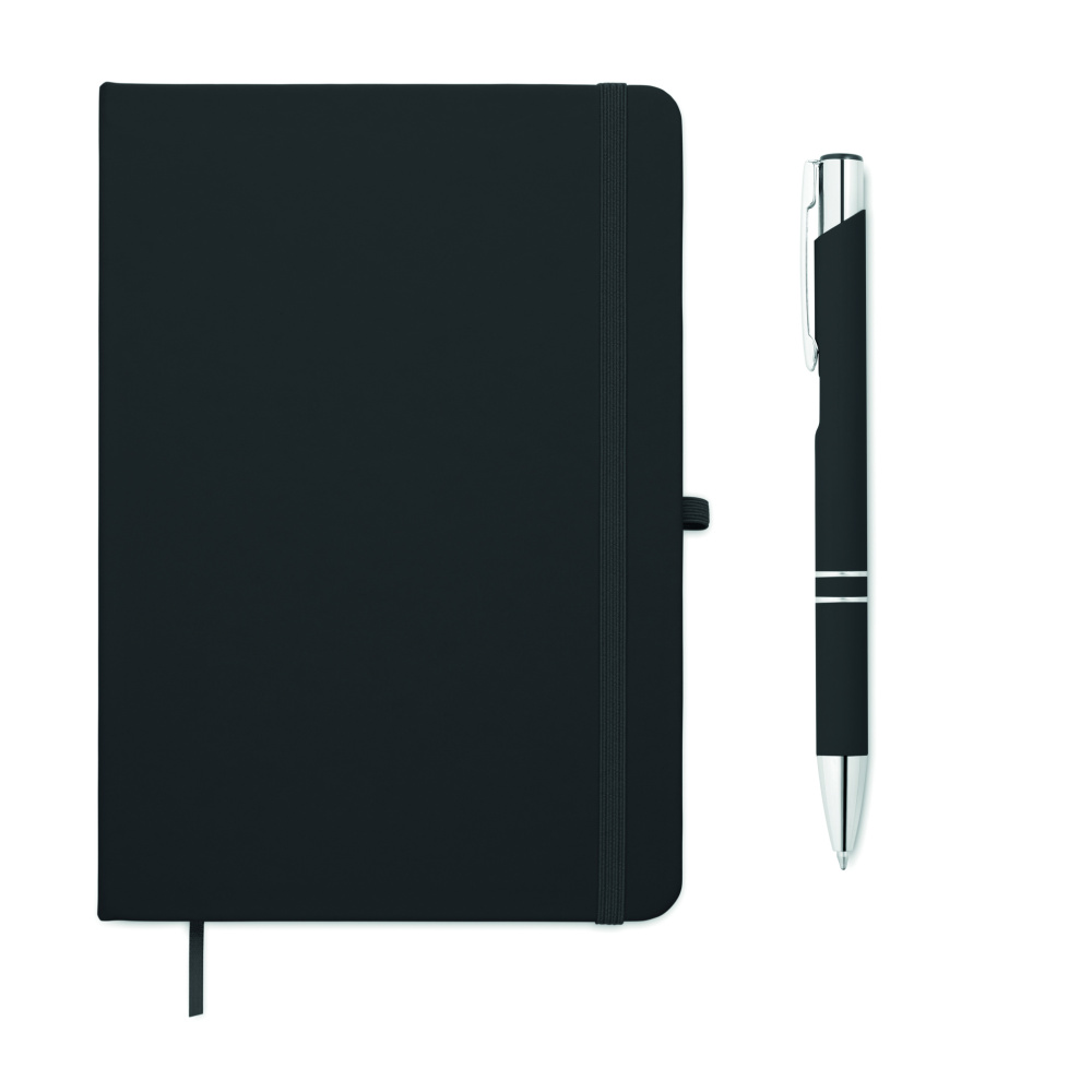 Logo trade promotional product photo of: A5 recycled PU notebook set