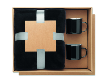 Logotrade promotional product picture of: Fleece blanket & 2 mugs set