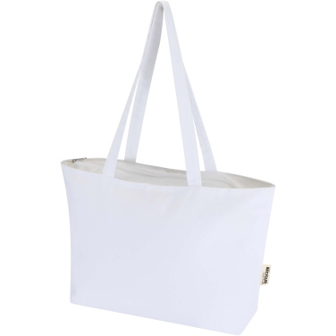 Logotrade corporate gift image of: Ningbo 320 g/m² zippered cotton tote bag 15L