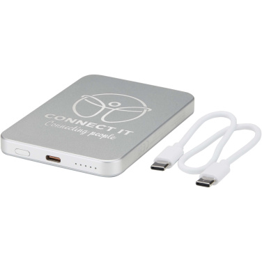 Logo trade promotional product photo of: Avis 5000 mAh RCS recycled aluminium magnetic power bank 