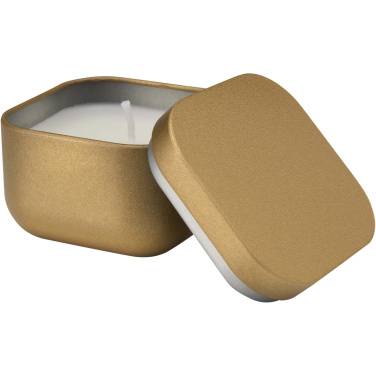 Logo trade advertising product photo of: Tindra square tin candle with vanilla aroma