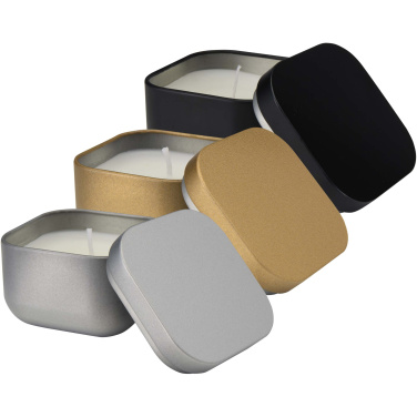 Logo trade corporate gifts picture of: Tindra square tin candle with vanilla aroma