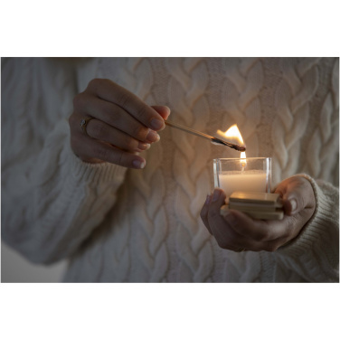 Logo trade promotional products image of: Ambra square glass candle with bamboo lid
