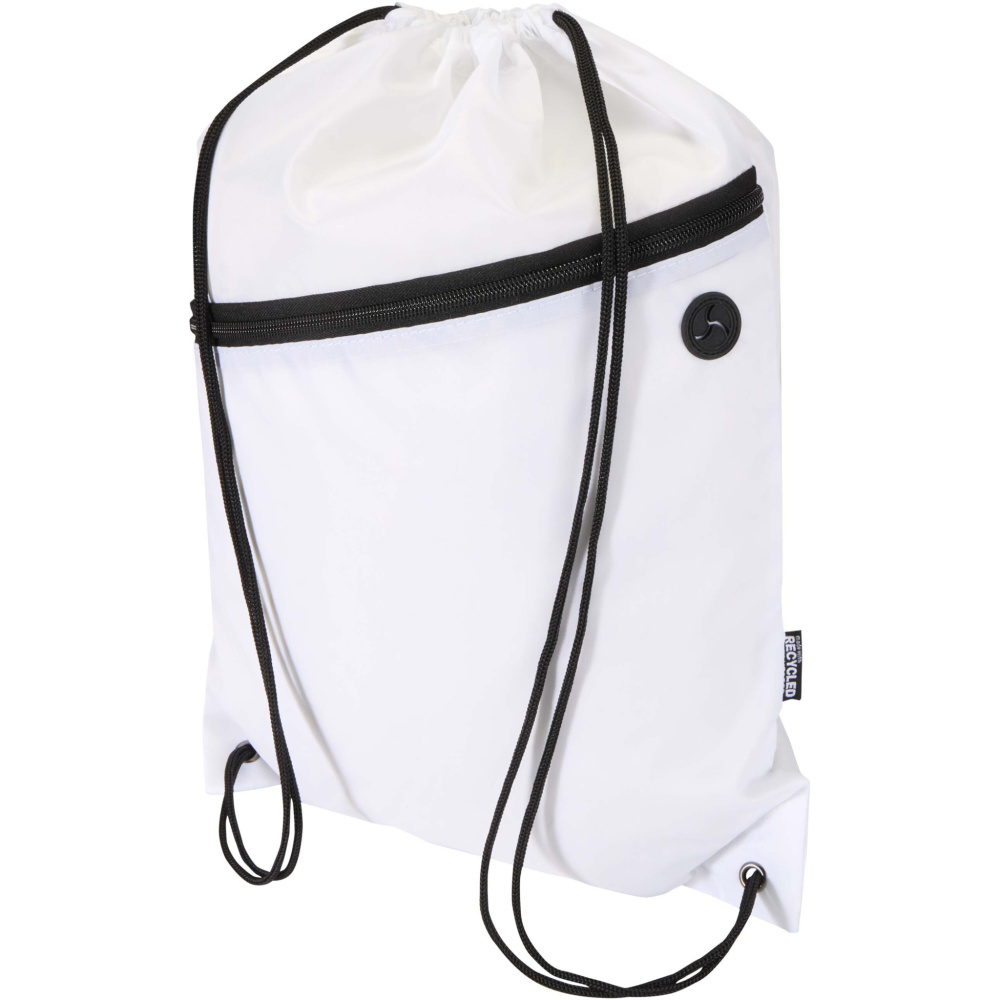 Logotrade promotional merchandise image of: Oriole RPET drawstring bag with zipped front pocket 5L