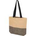 Rhythm straw paper tote bag 10L, Black