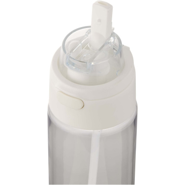 Logotrade promotional product picture of: Theron 700 ml RCS recycled plastic water bottle with dual function lid and flip straw