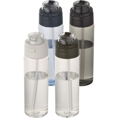 Logo trade advertising product photo of: Theron 700 ml RCS recycled plastic water bottle with dual function lid and flip straw