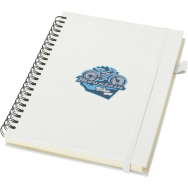 Logo trade promotional giveaways image of: Liss A5 recycled plastic hard cover spiral notebook