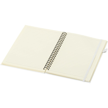 Logo trade corporate gift photo of: Liss A5 recycled plastic hard cover spiral notebook