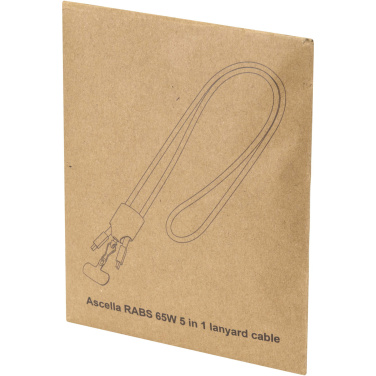 Logotrade promotional product image of: Ion 65W 5-in-1 recycled plastic lanyard charging cable
