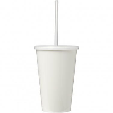 Logotrade reklaamkingi foto: Brite-Americano® 350 ml topeltseintega joogitops kõrrega