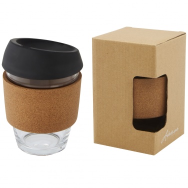 Logotrade meened pilt: Lidan 360 ml borosilikaatklaasist termotops silikoonkaanega