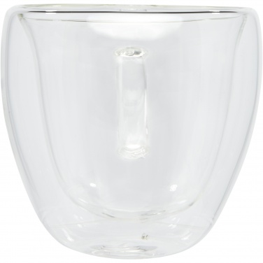 Logo trade meened foto: Manti 2-osaline 100 ml topeltseinaga klaasist tass bambusest alusega 