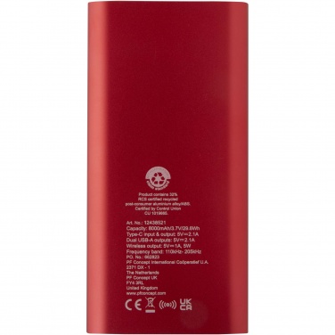 Logo trade ärikingid foto: Juice 8000 mAh Type-C taaskasutatud alumiiniumist juhtmevaba toitepank