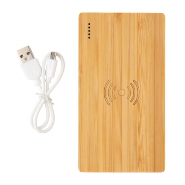 Logotrade meened pilt: Bambusest 4000 mAh juhtmevaba 5W akupank