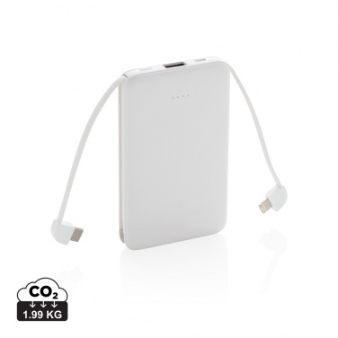 Logotrade ärikingituse foto: 5000 mAh taskuvõimsuspank integreeritud kaablitega