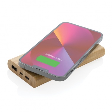 Logotrade reklaamkingitused pilt: Bambusest 8000 mAh 5W juhtmevaba akupank
