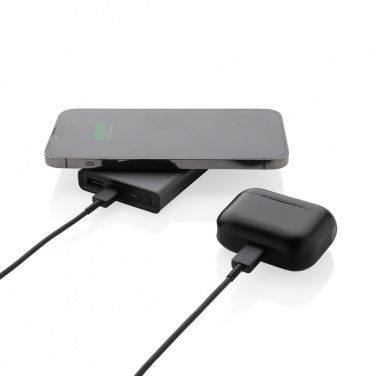 Logotrade reklaamkingituse foto: Terra RCS taaskasutatud alumiiniumist 5000 mAh akupank 5W juhtmevaba