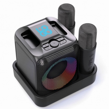 Logotrade reklaamtoote foto: Singvibe RCS taaskasutatud plastikust karaokekomplekt topeltmikrofoniga