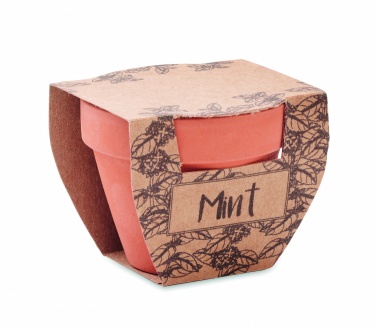 Logo trade reklaamtoote pilt: Terrakota potti piparmündiseemned