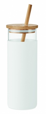 Logotrade reklaamkingi foto: 450 ml bambusest kaane ja kõrrega joogitops