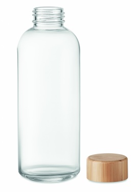 Logotrade firmakingi foto: Klaaspudel 650ml bambusest kaas