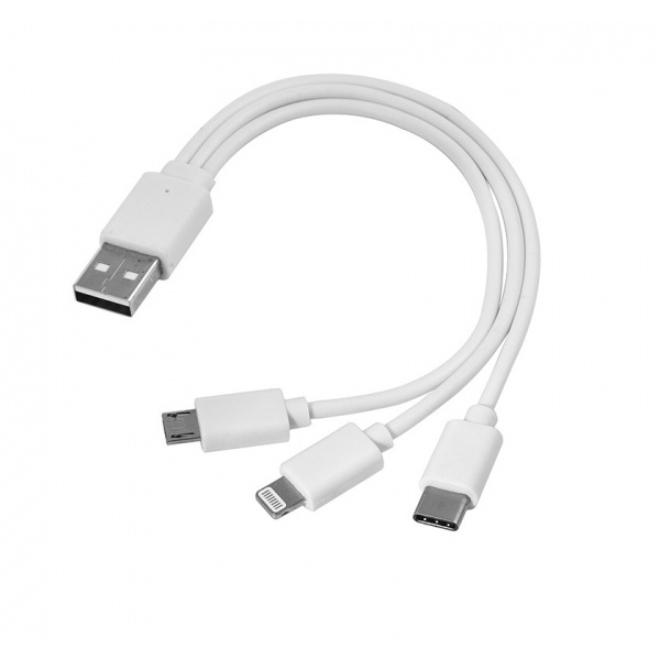 Logotrade ärikingid pilt: 3-ühes USB-kaabel c-tüüpi + mikro-USB + välk